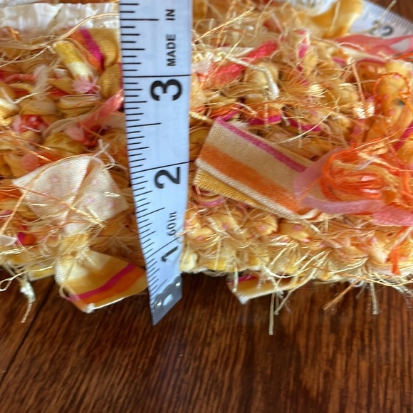 UNIQUE HANDMADE boho chunky Rag Knitted yellow shoulder bag genuine shells - Picture 17 of 17